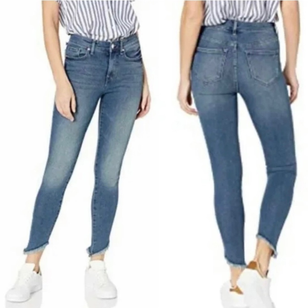 WILLIAM RAST | Sculpted High Rise Angled Raw Hem Denim Juniors Jeans Sz. 27